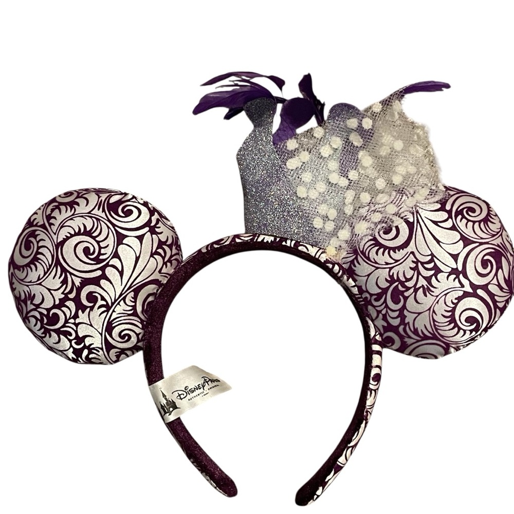 Disney Parks Minnie Mouse Ears Purple and Silver Headband - Picture 2 of 4